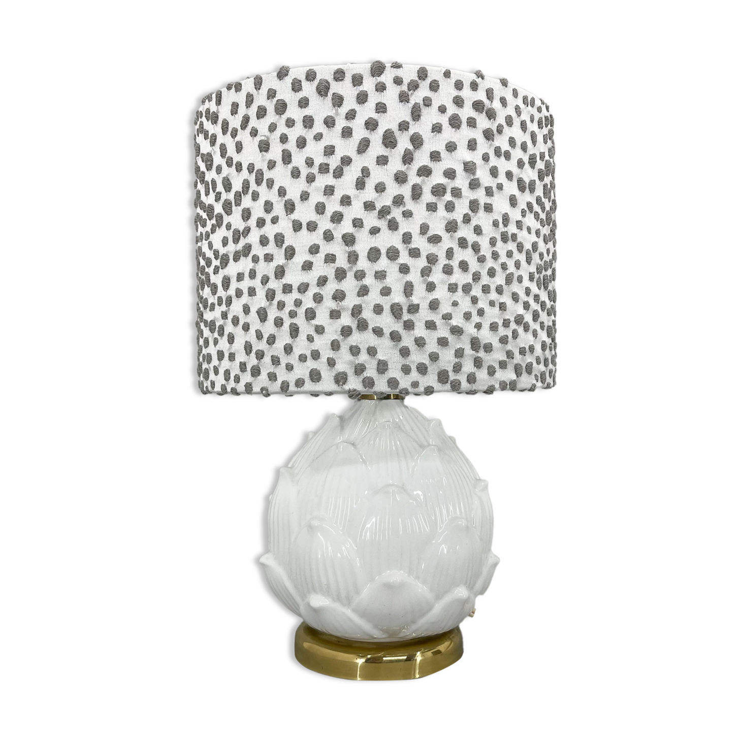 Lampe de table italienne en céramique émaillée d’artichaut du milieu du siècle
