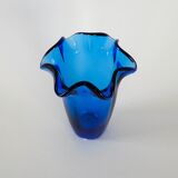 Cobalt glass vase, Danish design, 1970s, made in Denmark