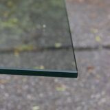 Vintage coffee table with frosted plexiglass base 1970s