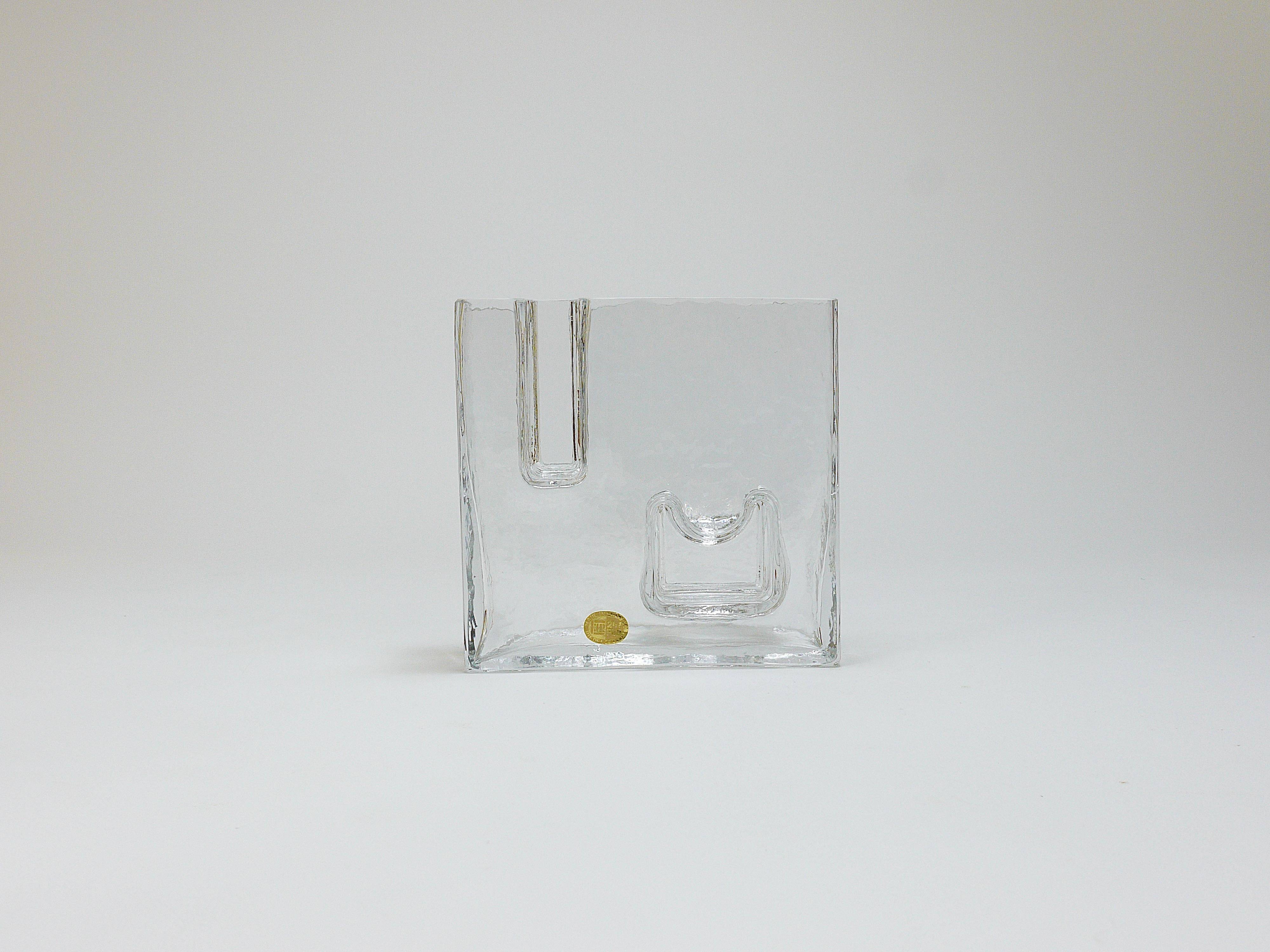 Ice Op Art glass vase by Claus Josef Riedel, Austria, 1970s