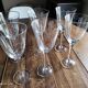 Set of 6 tulip shape wine glasses in voluted glass