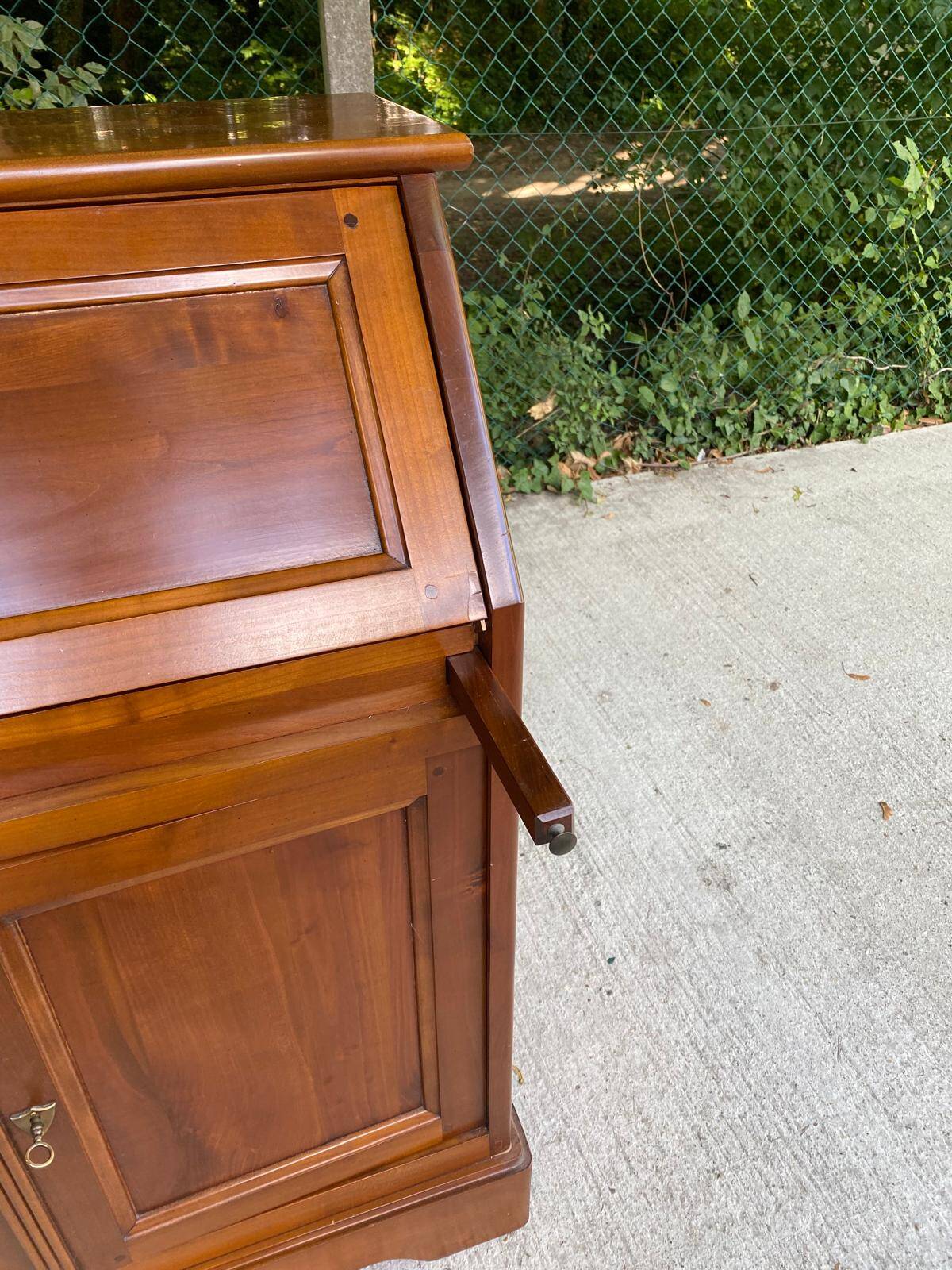 Louis Philippe donkey back secretary in solid wood, 20th century