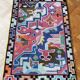 1960s Wool Rug with Vibrant Geometric Abstract Pattern