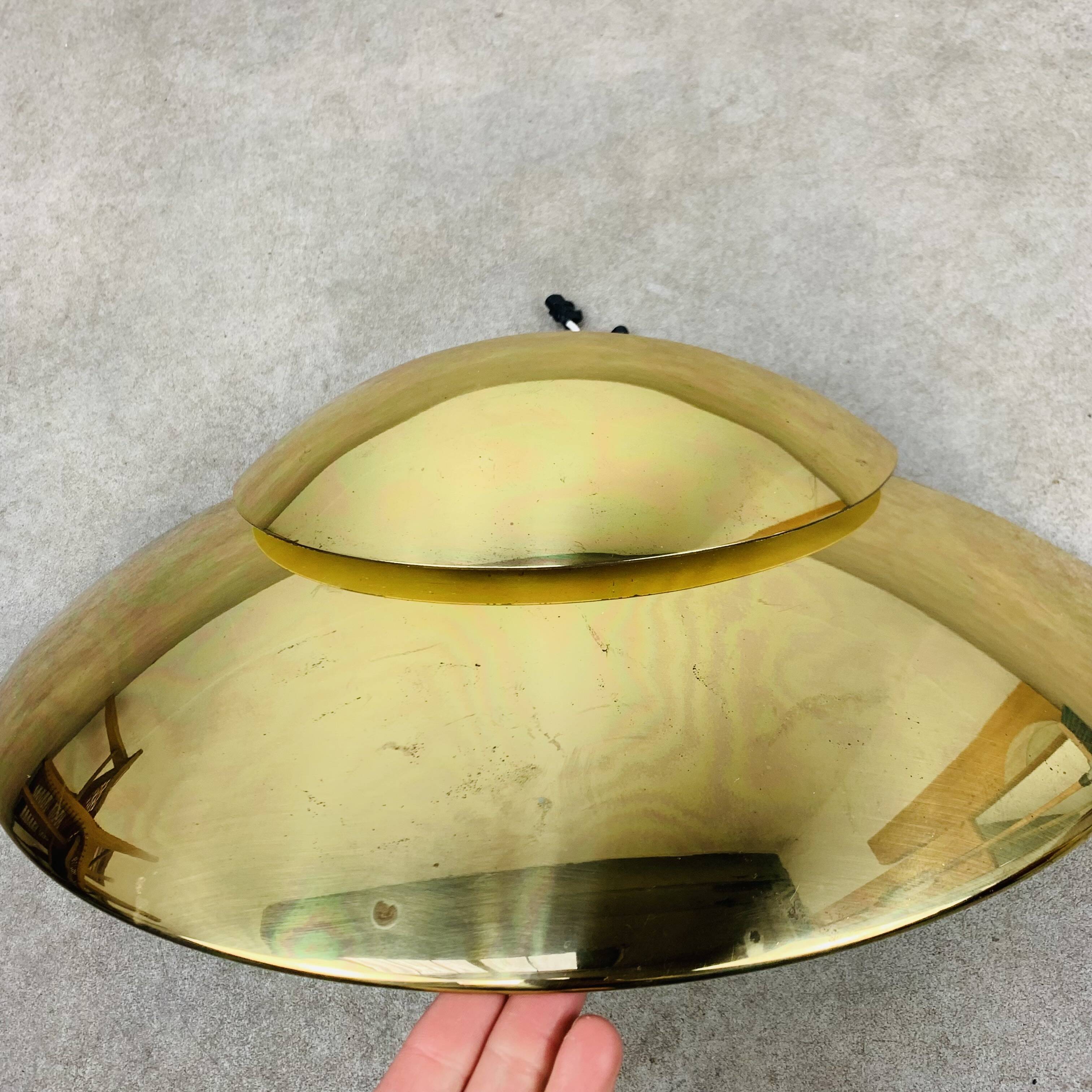 5 half moon brass wall lights Hollywood Regency style by Egoluce