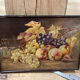 Still life on wood painted in oil 19th