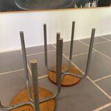 Set of 4 vintage industrial stools 50s