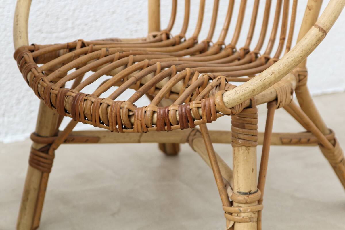Rattan table and chair for children