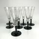 Set of 8 old glasses engraved black feet