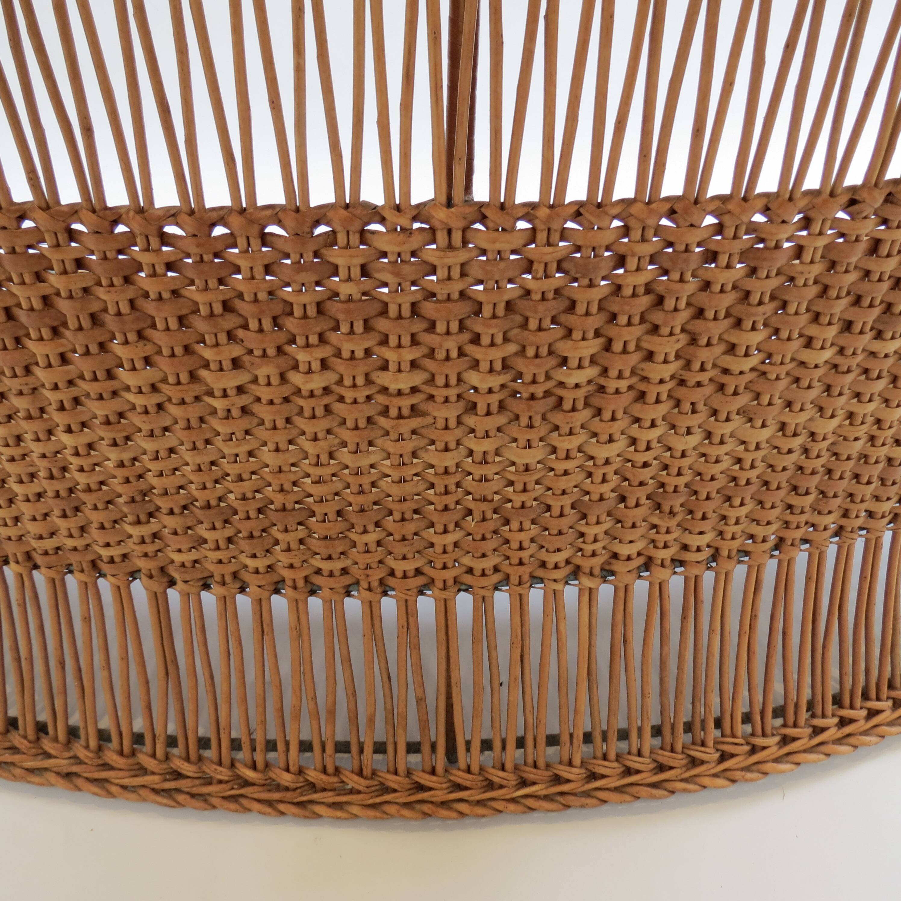 1970s rattan boho freestanding bar