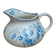 Small antique ironstone jug L.m Creil and Montereau with blue floral decoration.