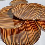 Set 10 plates African Art Deco 1930 Domino Sarreguemines