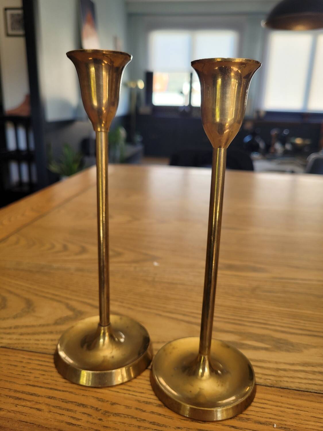 Pair of antique brass candlesticks