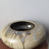 Handmade ceramic vase or empty pocket, Japanese design, Japandi stoneware