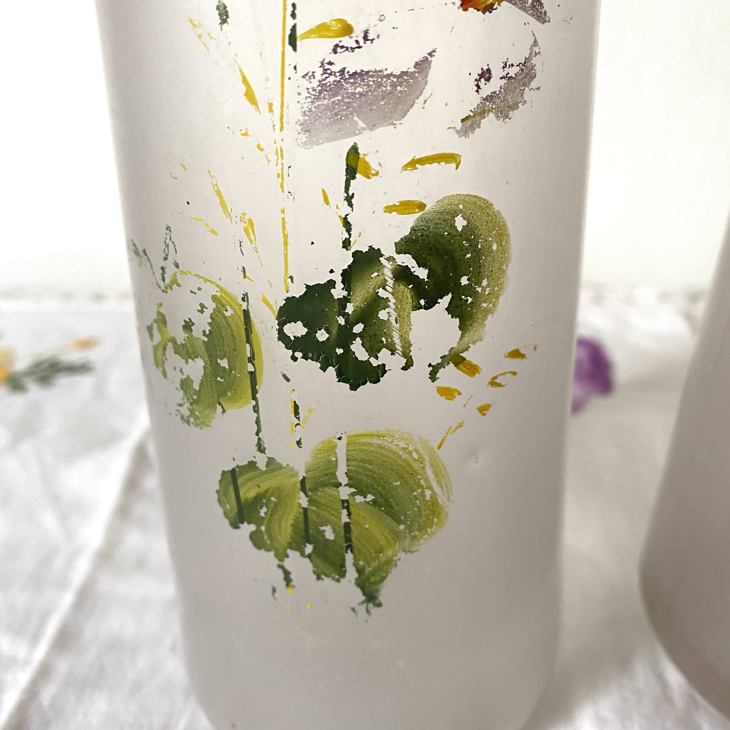 Pair of antique glass paste vases