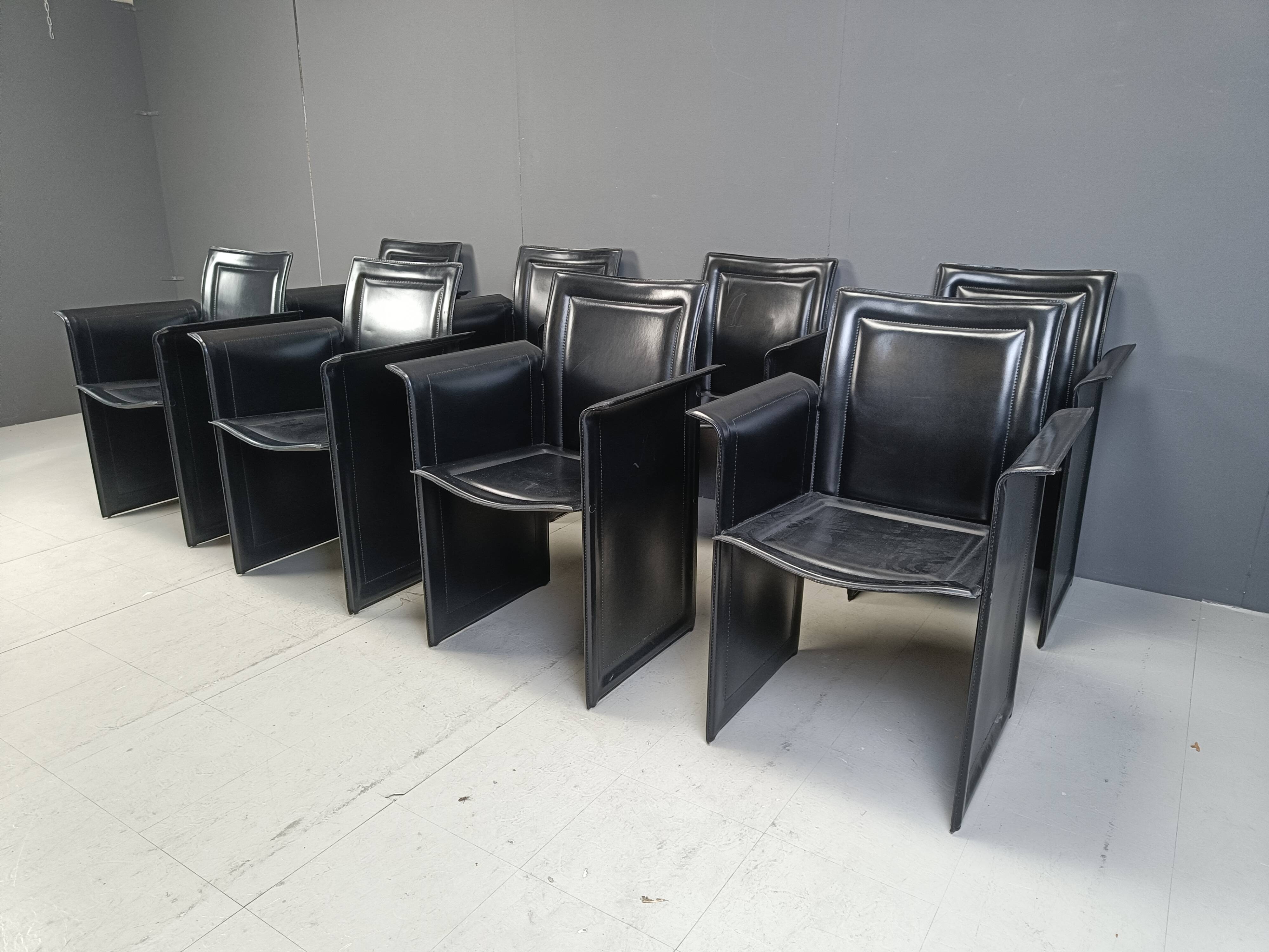 Vintage dining chairs by made in italy, 1970s - set of 8