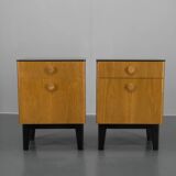 Ensemble de deux tables de nuit par Halabala pour UP Zavody, années 1950
