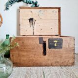 Compartmentalized old wooden chest