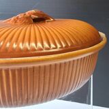 Very nice pheasant terrine dish / casserole with majolica lid.