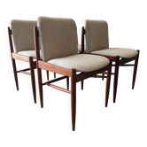 Série de 4 chaises scandinaves en teck, Danemark vers 1960