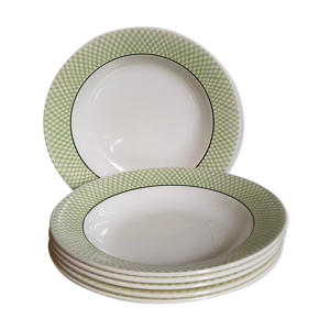 Six assiettes faïence de salins