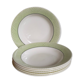 Six assiettes faïence de salins service "iseran" années 50