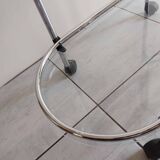 Glass and chrome serving trolley
