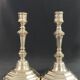 Pair of 18th century Regency candlesticks in silvered bronze