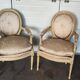 Old pair of Louis XVI style armchairs