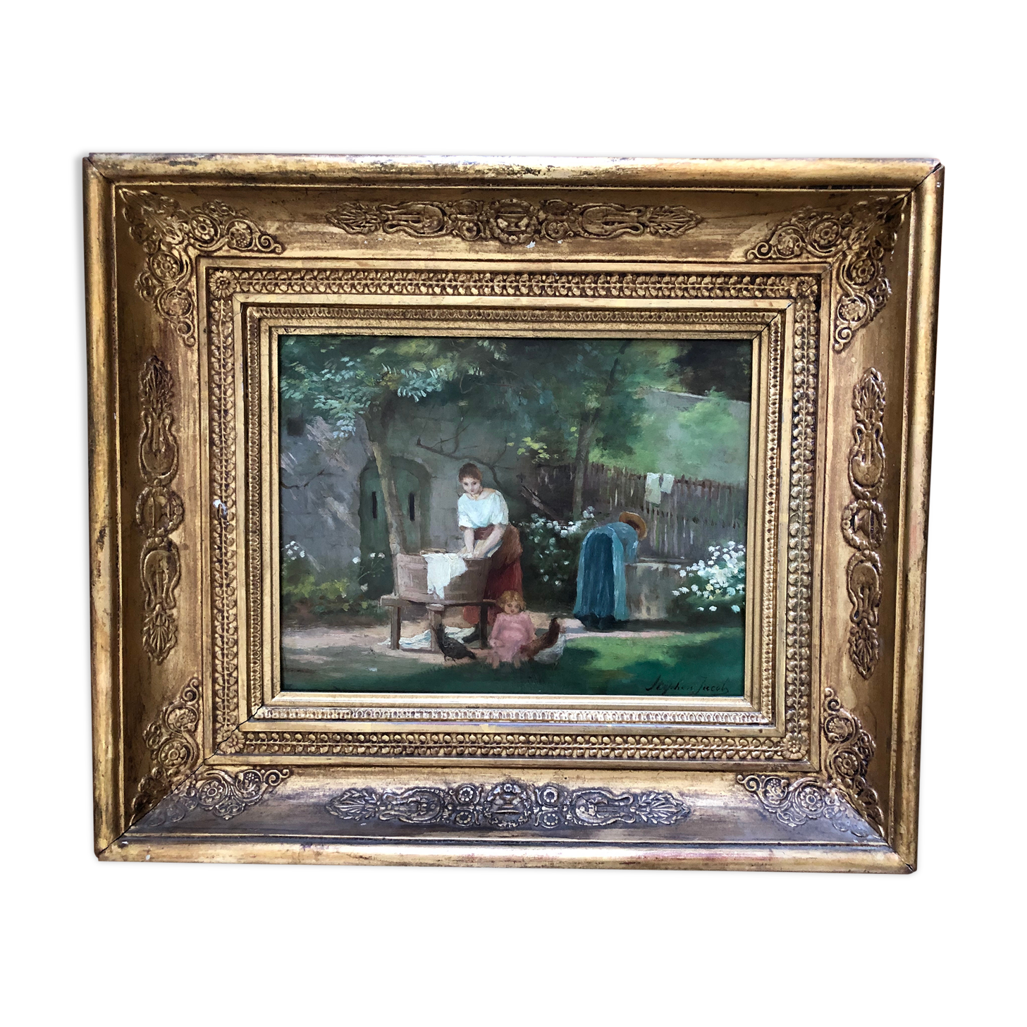 Table: oil on panel representing a lavender