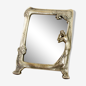 Miroir à poser en bronze années 50