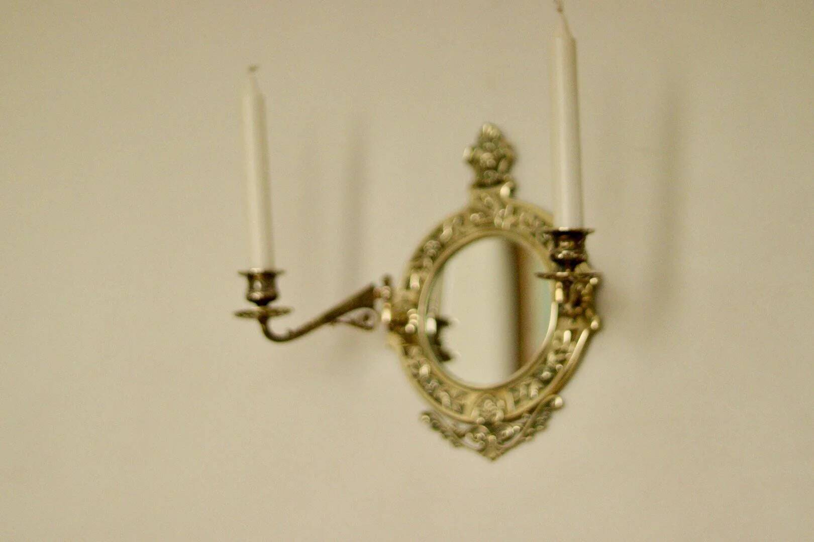 Single vintage Swedish brass sconce