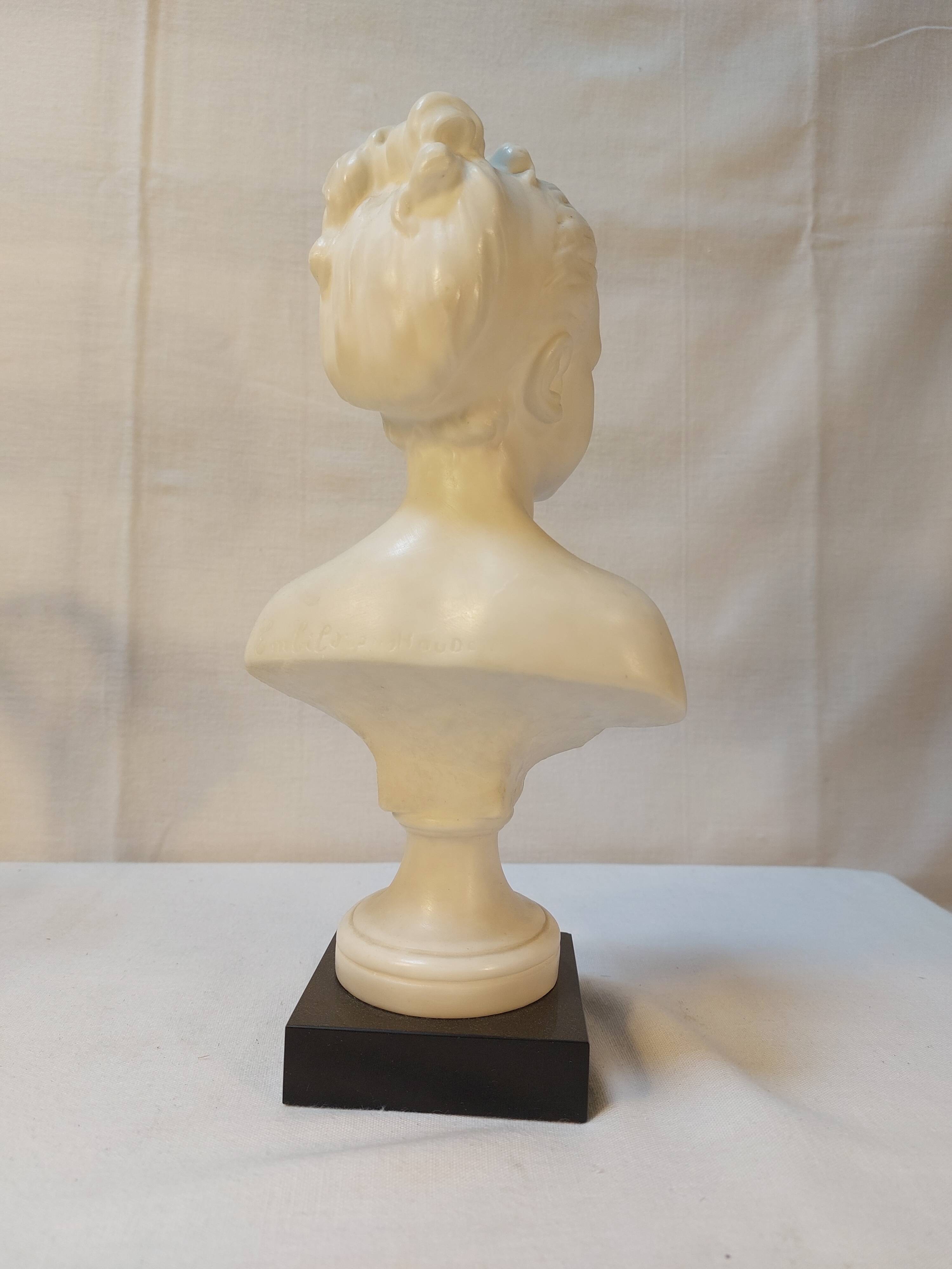 Wax bust "louyise brongniart" by miguel embil after houdon - 27 cm
