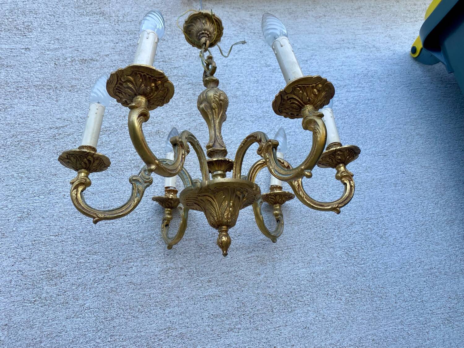 Louis XV 5-light brass chandelier