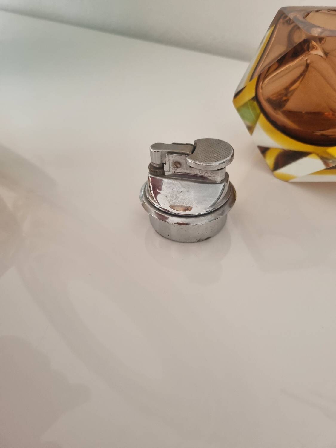 Sommerso Murano set: ashtray + table lighter