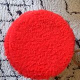 Pouf storage chest moumoute red vintage 1972 faux fur