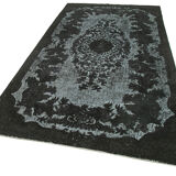 Hand-knotted antique turkish 1970s 167 cm x 300 cm black rug