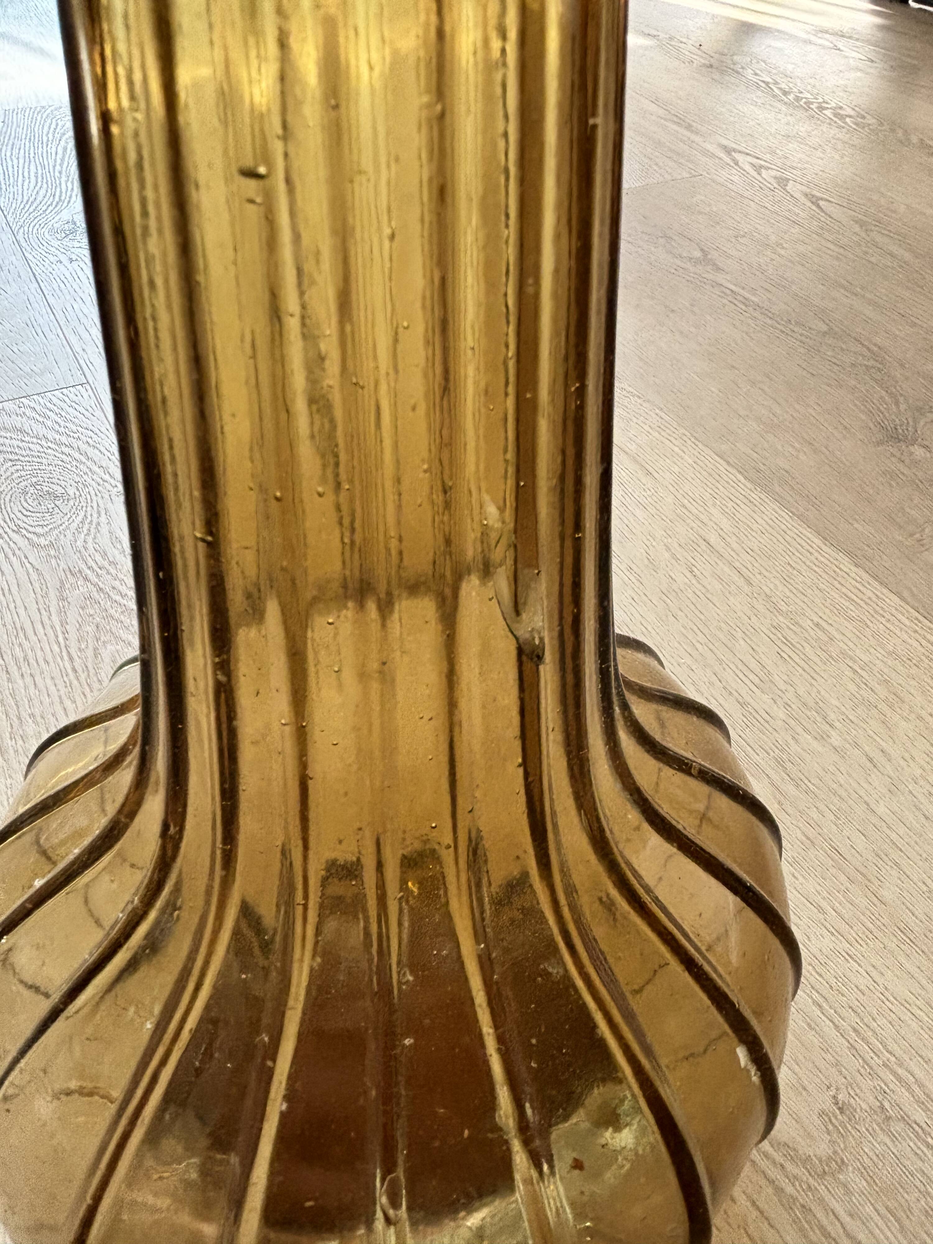 Vintage Empoli Glass Decanter with Stopper, Italy, 1960s