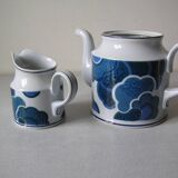 Villeroy et Boch pot à lait et théière cafetière décor Blue Cloud en porcelaine