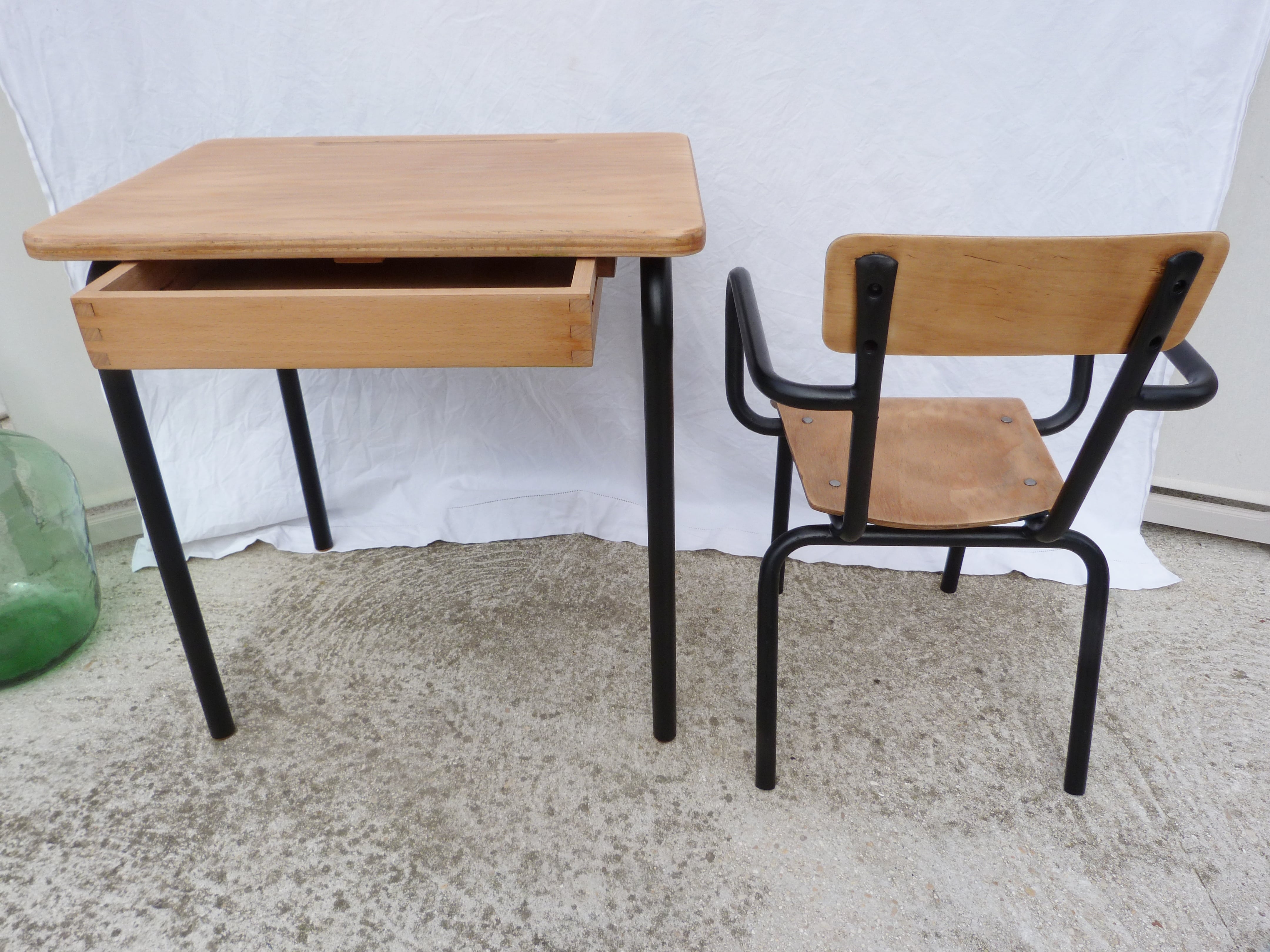 Schoolboy's desk and his chair
