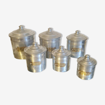 Aluminum and brass spice jars