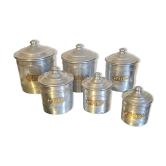 Aluminum and brass spice jars