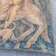 Painted burlap canvas depicting a medieval hunting scene circa 1950 by André Pierre BOURBIOUX, known as "Boul"