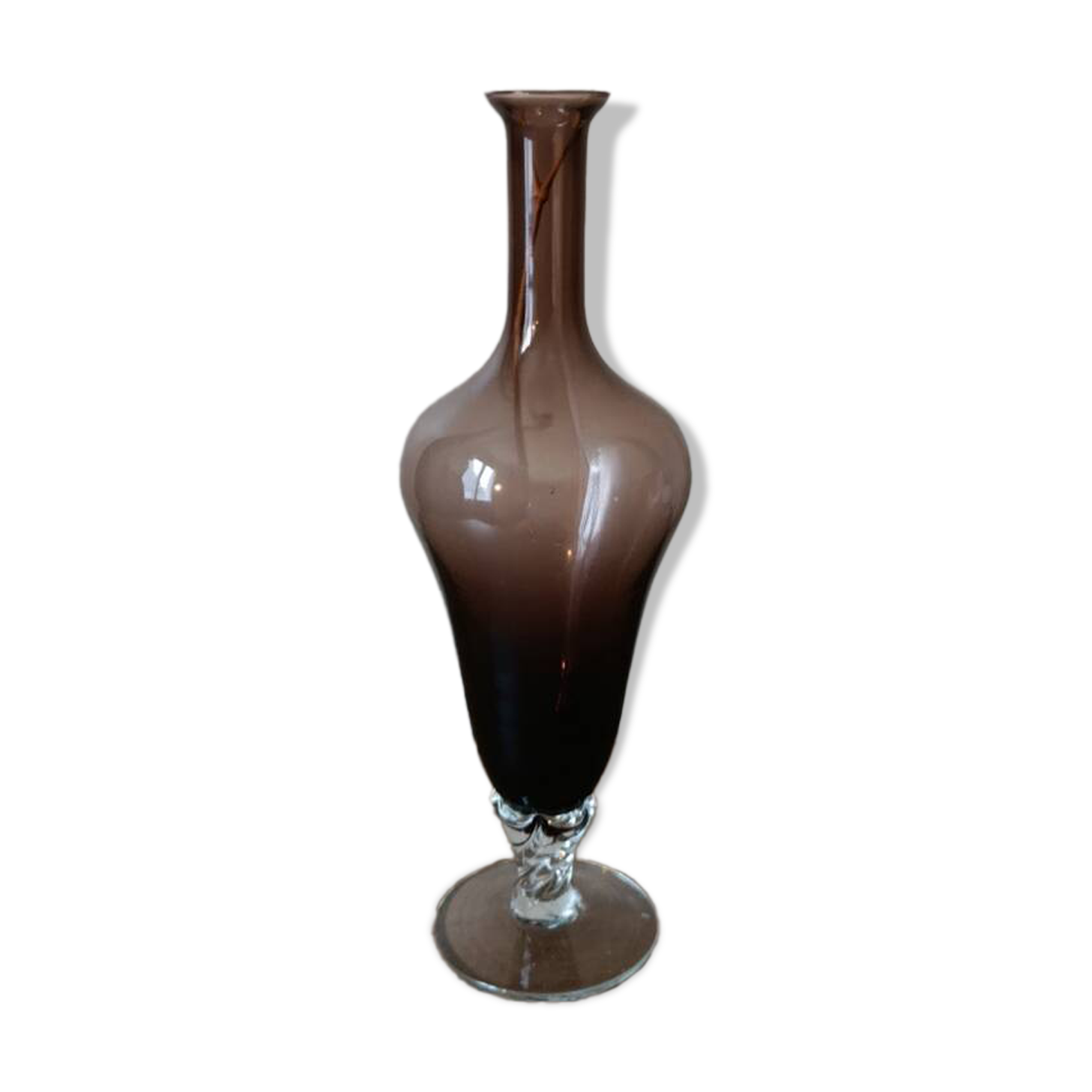 Vintage smoked blown glass vase from Empoli