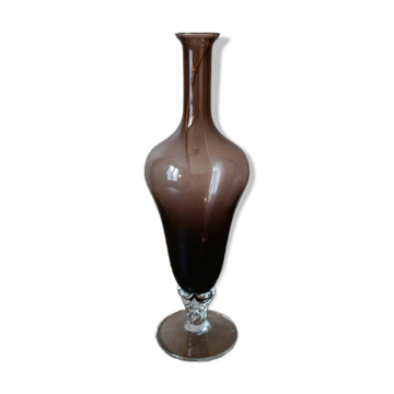 Vintage smoked blown glass vase from Empoli