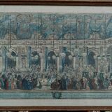 Ancienne gravure  bal des ifs Versailles encadrée