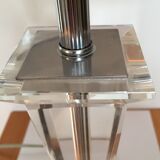 Lampe de bureau en cristal et acier inoxydable