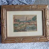 Small old landscape painting