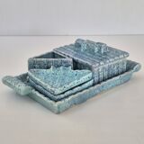 Ensemble a tabac ceramique bleue vintage 1950 italien 50s 1950s rockabilly