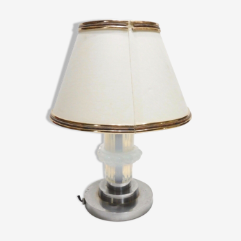 Lampe ancienne design première parte XXème siècle corps verre opalescent