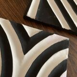 Two Imigongo paintings / panels traditional art from Rwanda